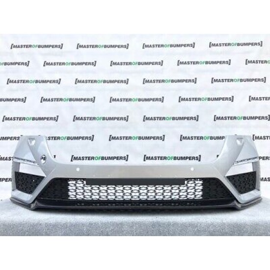 Skoda Octavia Vrs Mk4 2020-on Front Bumper Silver 4 X Pdc & Jets Genuine [s276]