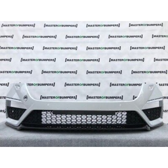 Skoda Octavia Vrs Mk4 2020-on Front Bumper In Whit 4 X Pdc & Jets Genuine [s277]