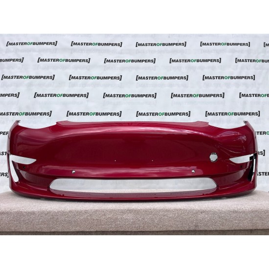 Tesla Model 3 Hatchback 2017-2023 Front Bumper Red 6 Pdc Genuine [p109]